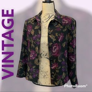 Vintage 80’s Briggs petite faux suede floral jacket!